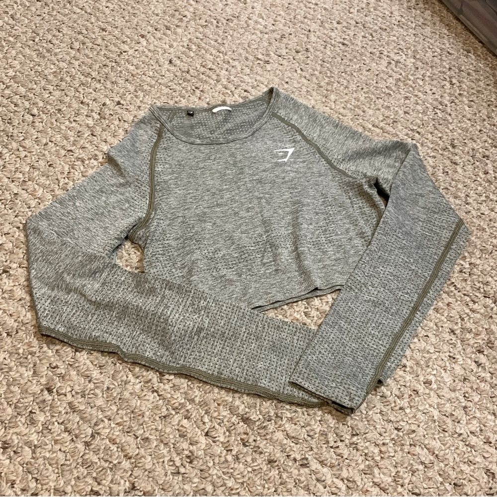 NEW Gymshark Vital Seamless Green Crop Top Size Large